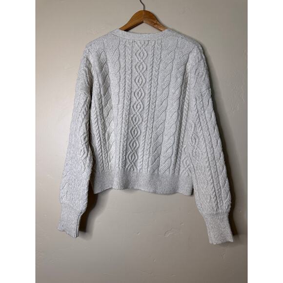 Karen Kane Cream Cable Knit Textured Cozy Button Up Sweater Cardigan SMALL. - Picture 5 of 5